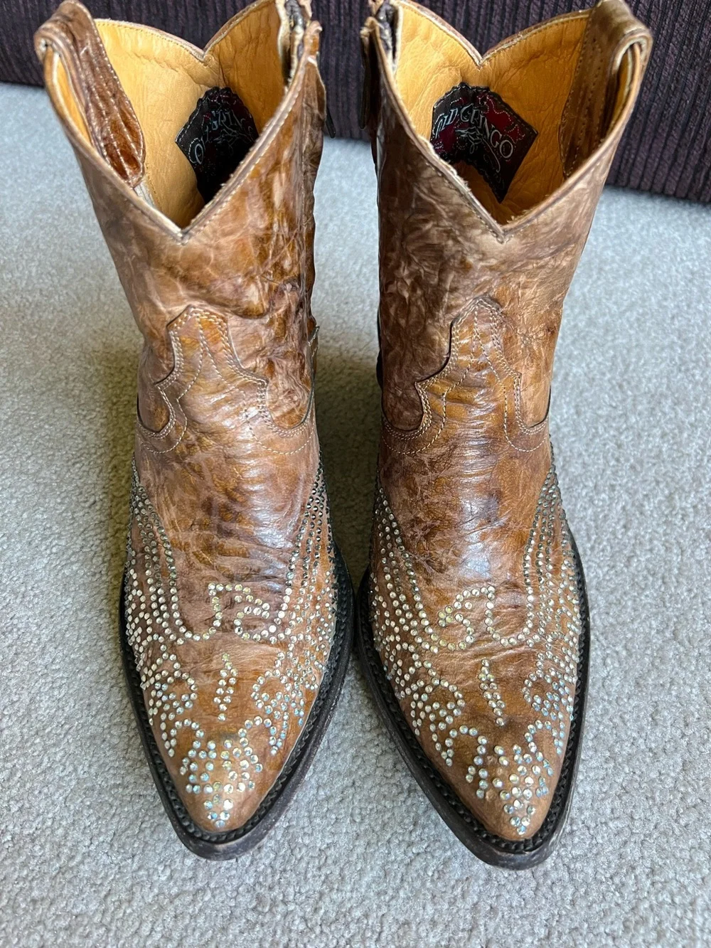Price is firm- old gringo 8 SWAROVSKI crystal western cowboy ankle boots - Picture 2 of 9